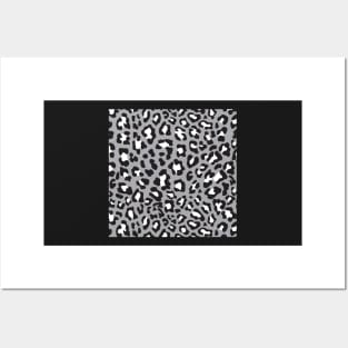 Grey, Black, and White Leopard Print Posters and Art